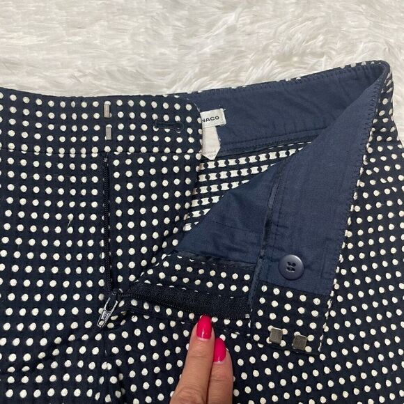 CLUB MONACO Shorts Navy Blue Polka Dot Scalloped Hem Size 4 - Picture 5 of 9